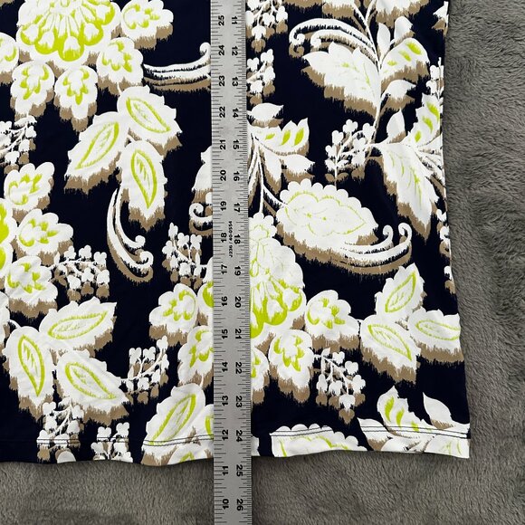 Talbots Blouse 2XL Petite 2X Square Neck 3/4 Sleeve Shirt Navy Blue Silky - Picture 6 of 6